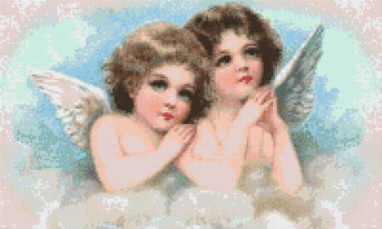 Praying Angels Twelve [12] Baseplate PixelHobby Mini-mosaic Art Kit